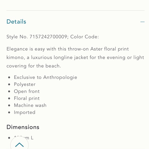 Anthropologie Floreat Aster Floral Kimono Robe Med - Picture 5 of 12